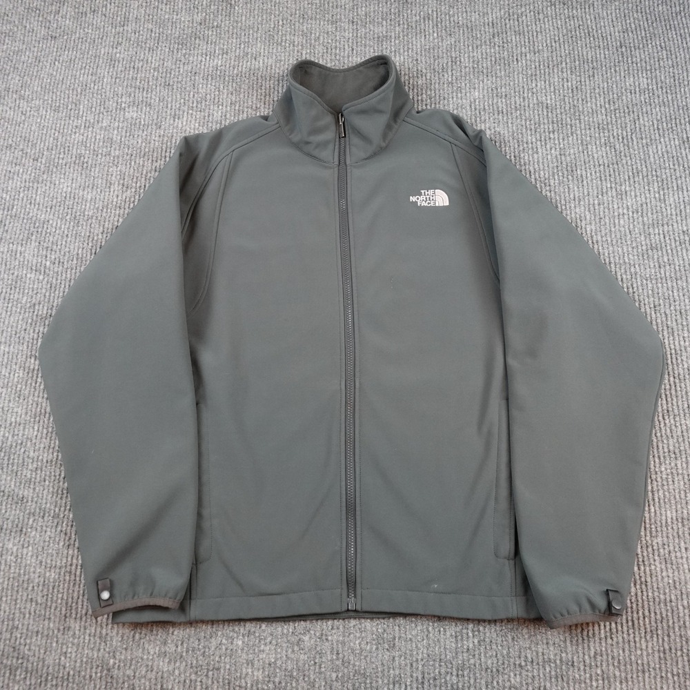 The North Face Jacket Mens Large Gray Softshell Fleece Lined Full Zip Outdoor